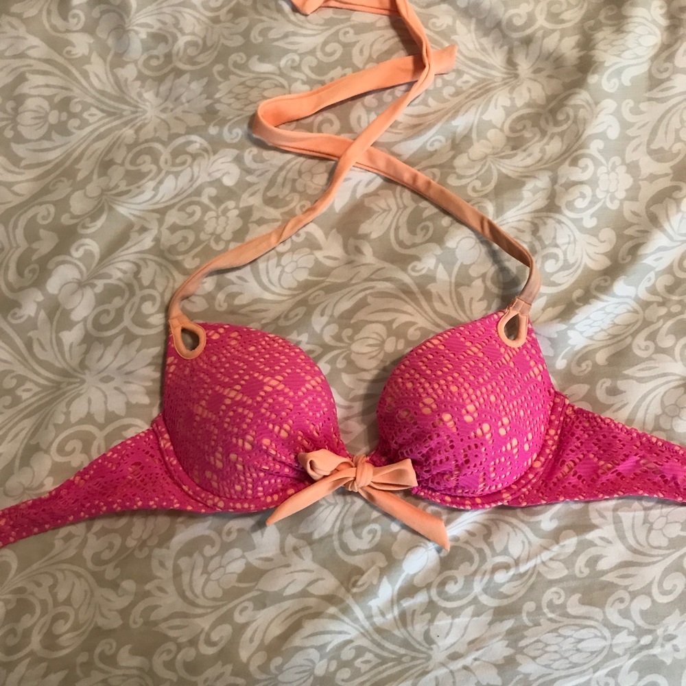 Pink and Orange push up Victoria secret bikini top